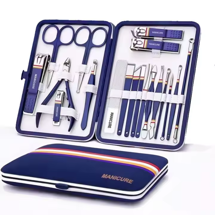 Juego De Cortauñas De Acero Inoxidable 9-19 Piezas Con Bolsa Plegable Kit De Manicura Herramientas De Belleza Para Uñas - 1