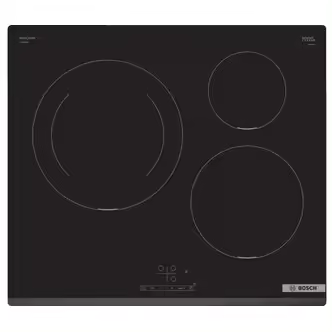 PLACA DE INDUCCIÓN 60CM 3 ZONAS FUEGO 28CM BOSCH PUJ631BB5E  | NEGRO, 4600W - 1