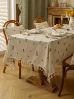Mantel De Lino Rectangular Texturizado Con Flores Resistente a Manchas Y Caída Ligero Para Cocina Uso En Fiesta Banquete Hotel - details 9