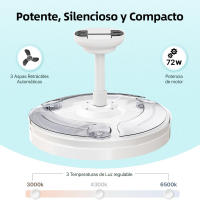 Ventilador de Techo Retráctil con Luz LED 72W CCT Regulable, Motor DC Silencioso de 6 Velocidades, Control Remoto, Ø1070mm – Ventilador de Techo Moderno para Salón, Dormitorio, Oficina ostark-LEDUNI - details 11