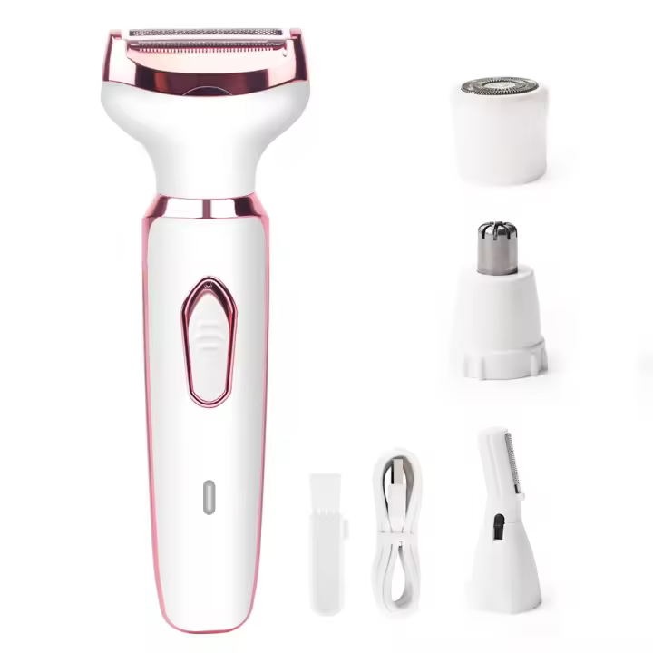 Epilador Eléctrico Para Mujer Recortadora De Cuerpo Painless Cordless Trimmer Peluca Facial Pierna Bikini 4 En 1 Eliminador De Vello - 1
