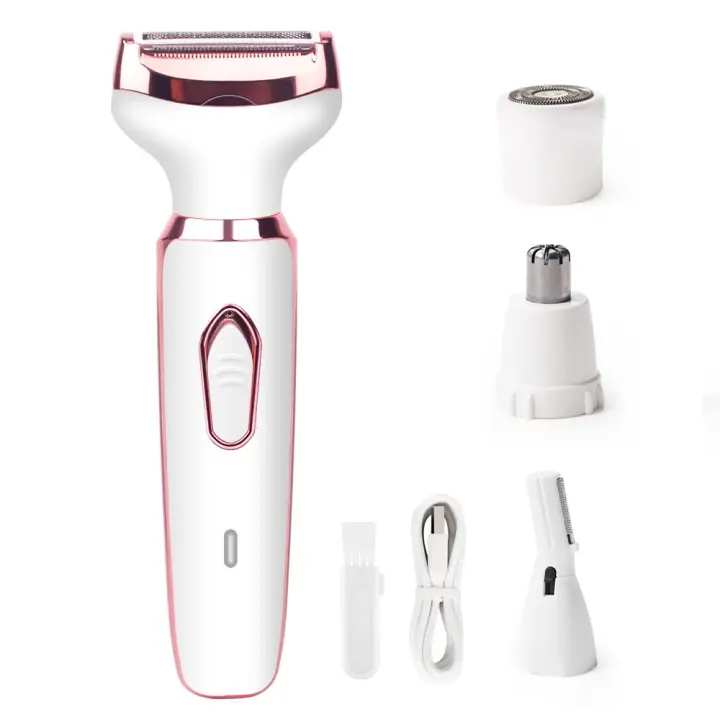 Epilador Eléctrico Para Mujer Recortadora De Cuerpo Painless Cordless Trimmer Peluca Facial Pierna Bikini 4 En 1 Eliminador De Vello - 1