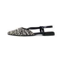 HLUNA - Zapatos planos Destalonados Mules Punta Fina Pulsera al tobillo con Hebilla - Detalle de Esparto en rayas yz23-105 - details 7