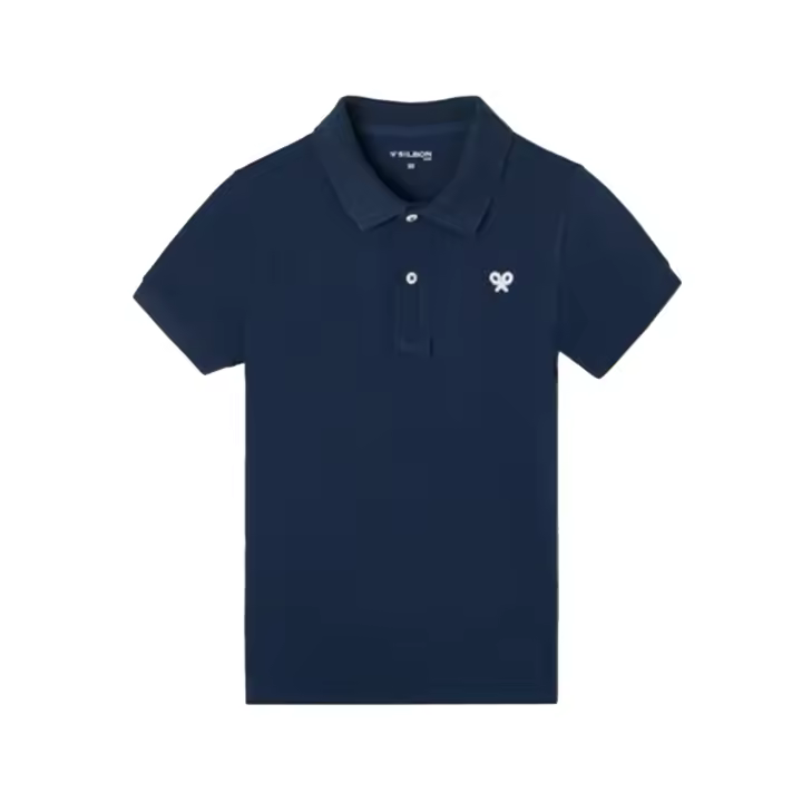 Silbon Polo Clasico Raqueta Media Azul Marino Para Niño - 1