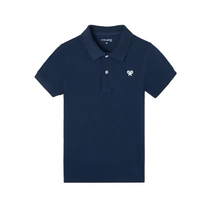 Silbon Polo Clasico Raqueta Media Azul Marino Para Niño - 1