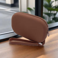 Bolsa De Cosméticos De Silicona Oval Grande Capacidad Multifuncional Monedero Estuche De Almacenamiento De Color Sólido Para Pequeños Artículos - details 1
