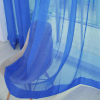 Cortinas De Vidrio Transparente Estilo Moderno Color Sólido Fácil Instalación Para Ventanas Material Poliéster Algodón - details 19