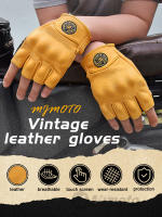 Guantes De Motocicleta Retro De Cuero MJMOTO Con Protección De Cierre Rígido Y Toque De Pantalla Medio Dedo Transpirables Para Hombre Y Mujer - details 0