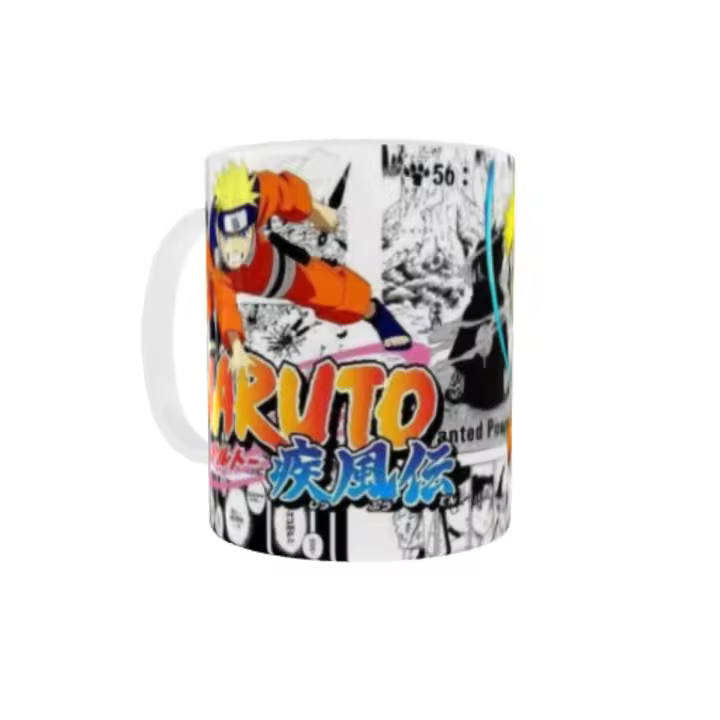 🍥 Taza Naruto | Pose de Ataque | Cerámica 330 ml Anime Manga Desayuno Stamina - 1