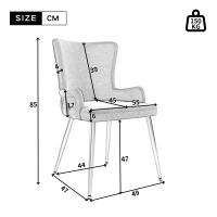 Silla de Salón de terciopelo, Juego de 4, Silla reclinable de lujo para la Sala de estar y el dormitorio con cuatro patias de soporte de metal Plisado - details 4