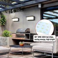 Aplique de pared LED para exteriores de 12 W, impermeable, IP66, Luz de pared cuadrada anthracita, aplique de pared with mamparo de metal, lámpara de pared LED Blanca Cálida para balcón, Cenador, puerta, Jardín, pasillo, utidad - details 1