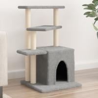 vidaXL Rascador para Gatos con Postes de Sisal Torre Gatitos 83,5 cm Color Crema,  Gris claro,  Gris oscuro y mas - details 1