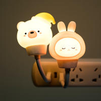 Lámpara Nocturna USB LED De Dibujos Animados Lindos Oso Pollo Gato Para Decoración De Habitación De Bebé Y Niños Lámpara De Mesa Cerca Del Cama - details 6