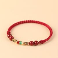 Pulsera De Hilo Rojo Para Mujeres Y Hombres Con Cuentas De Cinnabar Y Cordón Tejido Tíbet Budista Joyería De Muñeca Artesanal - details 9
