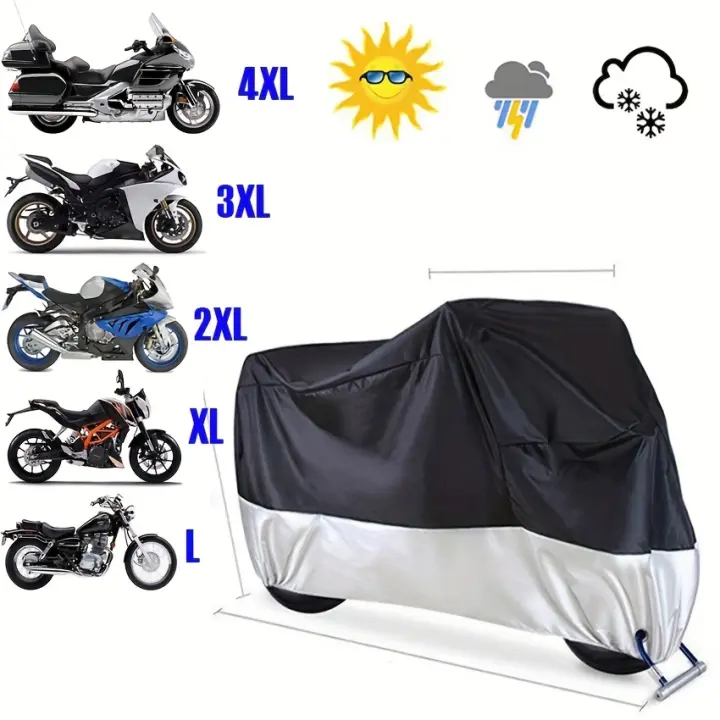 Cubierta Para Motocicleta Impermeable 190T Poliéster Taffeta Resistente Al Desgaste Protección UV Y Antipolvo Para Todas Las Estaciones Adecuada Para Exterior E Interior Scooter - 1