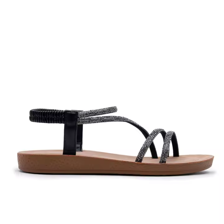 Sandalias Mujer Planas de tiras con brillo - 1