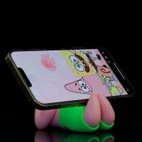 Figura De Anime Patrick Star 7cm Soporte Para Móvil Spongebob Squarepants Postura Prone Decoración De Escritorio Regalo Para Niños Y Adultos - details 1