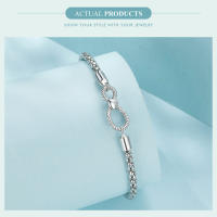 Bamoer Pulsera Básica De Amor Infinito En Plata 925 Para Mujer Enchufa Platinada Regalo De San Valentín SCB260 Estilo Clásico Geométrico - details 7