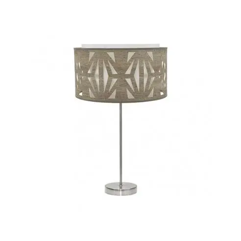 FABRILAMP Lámpara de Mesa Sobremesa Alto Katerina 1xe27 Niquel/madera Gris 61x30x30 Cm - Diseño Elegante - 1