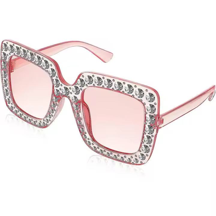 Gafas de sol extragrandes con diamantes de imitación para looks glamurosos - 1