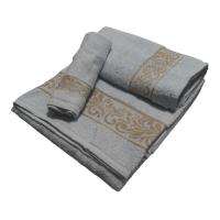 Juego de Toallas de Baño Color Celeste con Cenefa Elegante – Set de 3 Piezas de Lujo: Toalla de Baño, Manos y Facial | 100% Algodón Portugués Suave y Absorbente | 500 g/m² | Certificado OEKO-TEX® | Ideal para Hogar, Regalo o Hoteles | Mercatienda.es - details 2