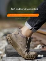 Botas De Seguridad Para Hombre Antideslizantes Indestructibles Zapatos De Trabajo Con Punta De Acero Resistente a Golpes Y Colisiones Cuero Sintético Y Malla - details 8