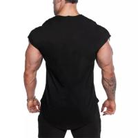 Camiseta De Gimnasio Para Hombres Fitness Casual Hip Hop Algodón Sin Mangas Ajustada Transpirable Ropa Deportiva Bodybuilding - details 3