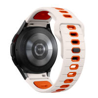 Correa Oficial Para Samsung Galaxy Watch 6 Classic 43mm Y 47mm Correa De Silicona Negra Y Naranja Compatible Con Galaxy Watch 5 pro 45mm Watch 4 40mm 44mm Unisex - details 7