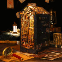 Kit De Miniatura De Librería DIY Nook Casa De Muñecas Insert Dollhouse Model Roombox Construcción Kit De Estante De Libros Madera Juguetes Bookend Para Regalos De Navidad - details 3
