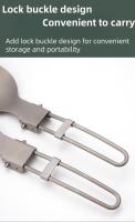 Cuchara Plegable De Titanio Puro Para Camping Y Pícnic Cuchara Y Cucharón De Aleación De Titanio Portátil Resistente Al Agua Hirviendo - details 3