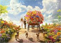 Educa - Carro de Flores | Puzzle de 1000 Piezas para Adultos. Medidas: 68 x 48 cm. Incluye Cola Fix Puzzle. A Partir de 14 años - details 0