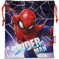 Marvel - Bolsa de almuerzo Spiderman con saco de cuerdas ajustables, resistente y fácil de limpiar, ideal para escuela, trabajo o picnic, 26x22 cm - details 1