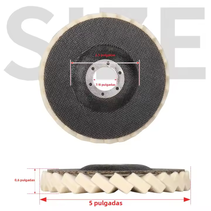 Rueda De Polvo De Lana De 4.5/5 Pulgadas Para Lijado Y Pulido Accesorios Para Amoladora Angulada Para Metal Felpa De Pulido - 1