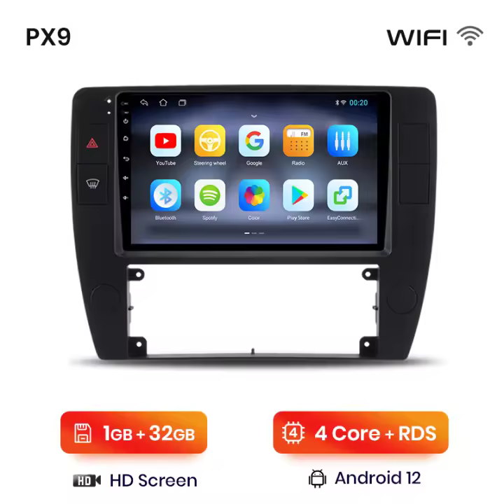 AWESAFE inalámbrico CarPlay Android Auto Radio para Passat B5 2000 2001 2002 2003 2004 2005 coche reproductor multimedia GPS 2 din autoradio volante controles RDS Bluetooth - 1