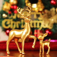 Juego De 2 Piezas De Reindeer Familiar Para Navidad Decoración De Resina Estilo Festivo Para El Hogar Interior Regalos De Navidad - details 1