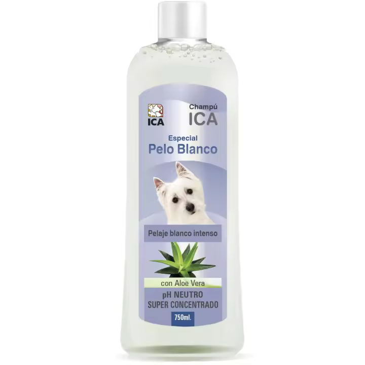 Champú especial pelo blanco con Aloe Vera para perros - ICA 750ml  Perros - 1