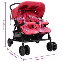 vidaXL Carrito para gemelos de acero rojo - details 7