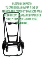 carro de compra Plegado compacto   Plegable Bolsa Térmica Impermeable con 4 Ruedas - Carro del Mercado Capacidad 44 lit tiene un plegado muy cómodo y compacto para que lo puedas guardar en cualquier sitio y transportar con total comodidad. - details 1