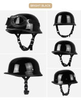 Casco De Motocicleta Estilo Alemán Cuero Pilot Retro Abierta Cara Mitad Para Cruce Chopper Biker Certificación DOT Unisex Tallas S-XXL - details 6