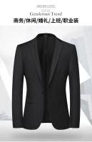 Chaqueta De Negocios Para Hombre Estilo Británico Sólido Moda Casual Cierre Único Tipo De Traje Ideal Para Bodas Y Trabajo - details 1