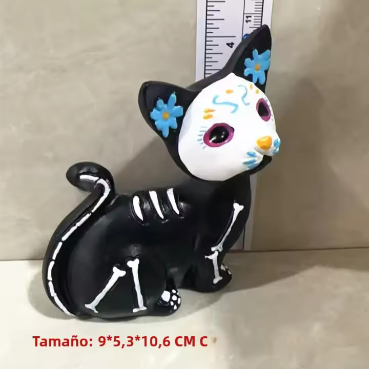 Decoraciones De Halloween En Resina Gato Y Perro Flora Pequeño Y Lindo Adornos Festivos Para Escritorio Creatividad Y Diversion - 1