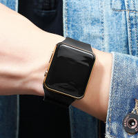 Reloj Electrónico De Moda Con Correa De Plástico Negro Y Pantalla Cuadrada Reloj Digital De Cuarzo Para Hombres Y Mujeres - details 1