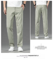 Pantalones Casuales De Verano Para Hombre Estilo Coreano Color Sólido Elásticos Y Cómodos Pantalones Negocios Rectos Y Sueltos Talla Media Cierre De Cremallera - details 17