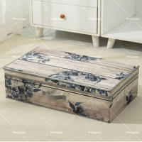 Caja de almacenamiento retro a prueba de humedad con impresión digital, caja de almacenamiento de ropa con patrón de bambú, caja de almacenamiento de ropa para el hogar de gran capacidad, caja de almacenamiento de pantalones, artefacto, armario, edredón, - details 4