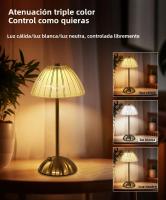 Lámpara De Mesa LED Recargable Con Sensor Táctil 3 Colores Dimmer Para Decoración De Habitación Hotel Bar Lámpara Atmosférica - details 4