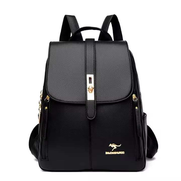 Mochila Grande Para Mujer De Cuero De Alta Calidad Bolsa Vintage Con Gran Capacidad Para Viajes Y Escuela Bolsa De Libros Rucksack Con Manija Suave Y Múltiples Bolsillos - 1