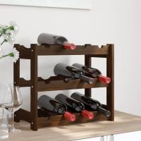 vidaXL Botellero para 12 botellas madera maciza de pino en color Marrón/Negro/Natural y más - details 0