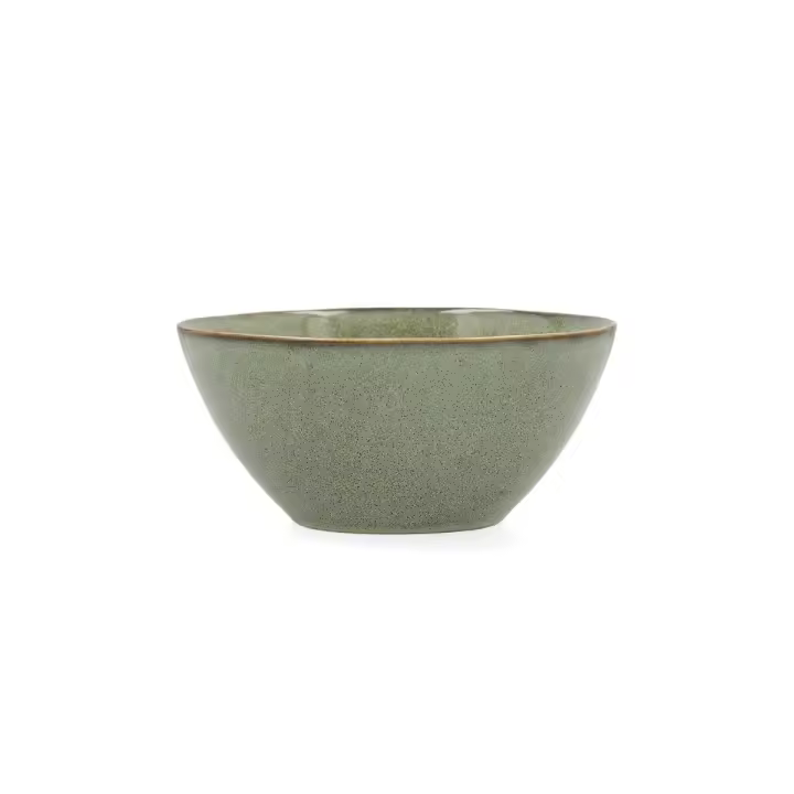 Bidasoa BIDASOA IKONIC Bol Gres 15,8x15x7cm. Verde Brillo. Diseño Orgánico con Tintas Reactivas. Apto Microondas y Lavavajillas. - 1