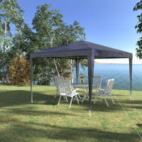 Outsunny Carpa Desmontable 3x3 m Cenador Pabellón de Jardín con 4 Orificios de Drenaje y Marco de Metal Gazebo para Terraza Patio Exterior Camping - details 1