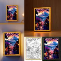 Lámpara De Pared LED Con Fotografía De La Montaña Fuji De Japón Lámpara Nocturna Decorativa Para El Hogar Regalo De Navidad Forma De Luna - details 0